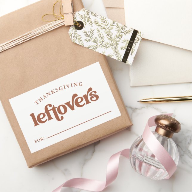 Erntedank Leftovers | Boho und Retro Rechteckiger Aufkleber (Schenken)