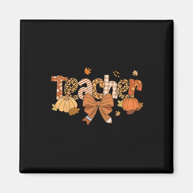 Erntedank Leopard Fall Pumpkin Herbst T Magnet (Vorne)