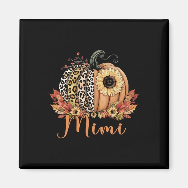 Erntedank Leopard Pumpkin und Sonnenblumen Mimi Magnet (Vorne)