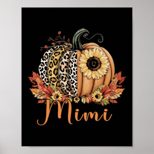 Erntedank Leopard Pumpkin und Sonnenblumen Mimi Poster