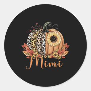Erntedank Leopard Pumpkin und Sonnenblumen Mimi Runder Aufkleber