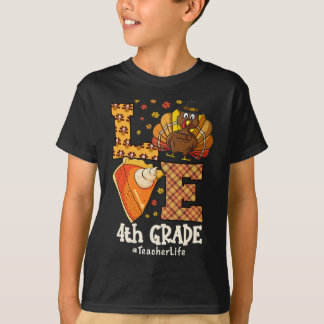 Erntedank Liebe 4. Klasse Lehrer Truthahn Herbst  T-Shirt
