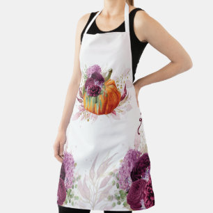 Erntedank Lila Floral Pumpkin Schürze