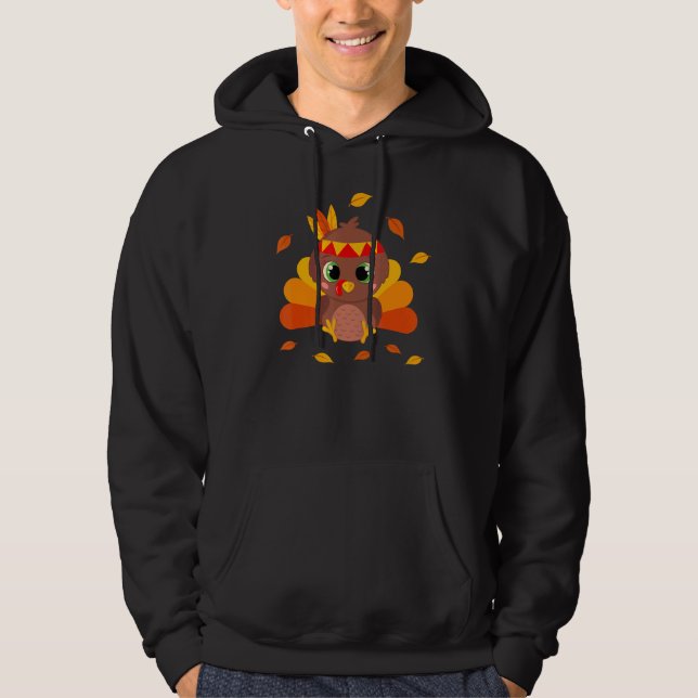 Erntedank Little Turkey Day Gobble Fall Kleinkind Hoodie (Vorderseite)