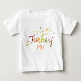 Erntedank Little Turkey personalisierbarer Name Baby T-shirt