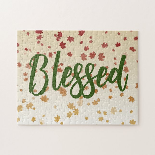 Erntedank Maple-Blätter Puzzle (Horizontal)