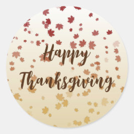 Erntedank Maple-Blätter Runder Aufkleber