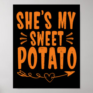 Erntedank Matching Couple Sie ist meine süße Karto Poster