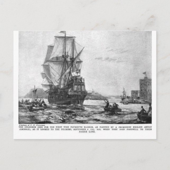 Erntedank Mayflower Ship ( Postkarte ) (Vorderseite)