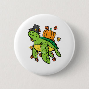Erntedank Meeresschildkröte Niedlich Tortoise Fall Button
