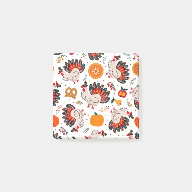 Erntedank Meme ich bin glücklich, weil ich dankbar Post-it Klebezettel (Vorderseite)