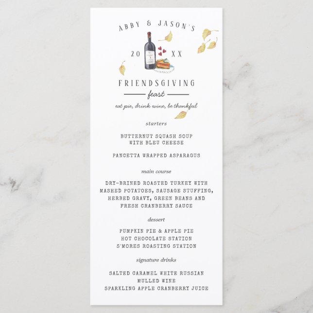 Erntedank-Menü nach Maß Menükarte (Vorderseite)