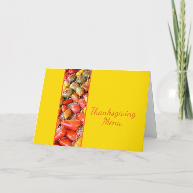 Erntedank-Menükarte Feiertagskarte (Vorderseite)