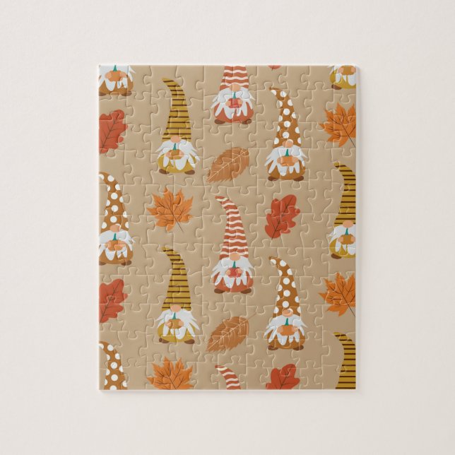 Erntedank mit Herbstblättern Puzzle (Vertikal)