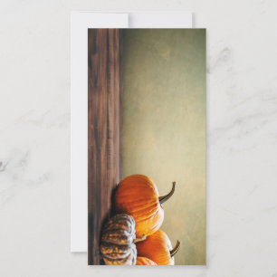 Erntedank mit Herbstkürbis Feiertagskarte