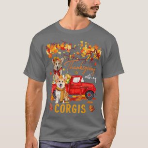 Erntedank mit meinem Corgis auf Lieferwagen Lkw Fa T-Shirt
