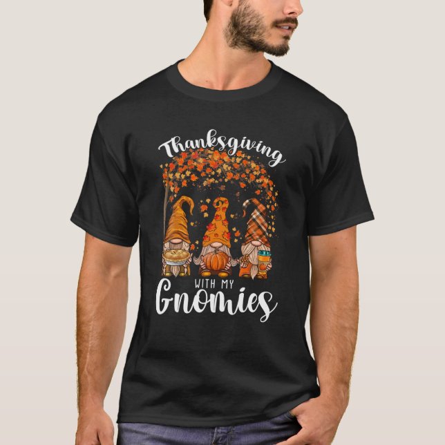 Erntedank mit meinen Gnomen Herbstfallen T-Shirt (Vorderseite)