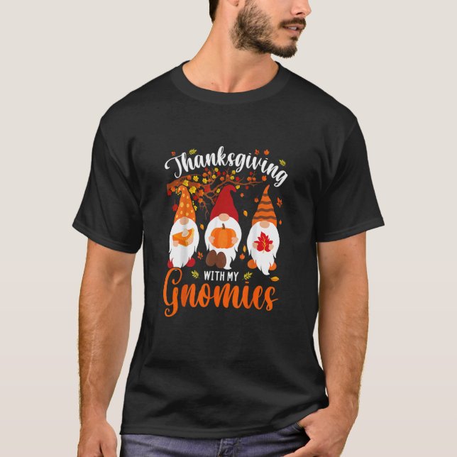 Erntedank mit meinen Gnomen Herbstgnomen T-Shirt (Vorderseite)