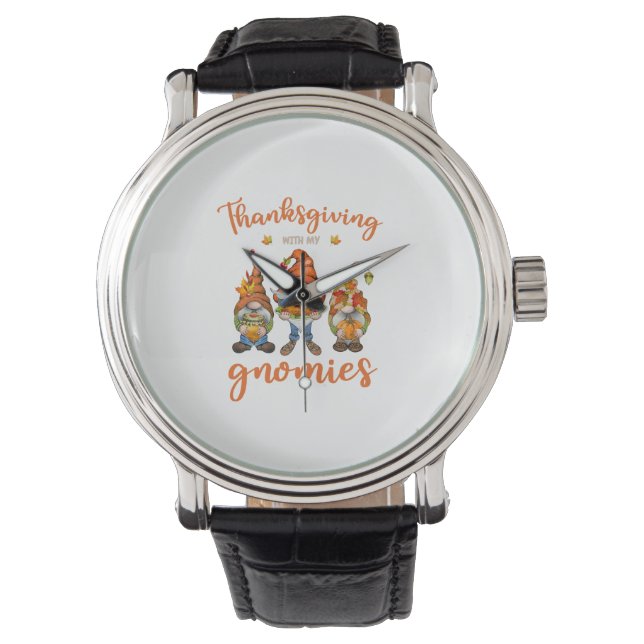 Erntedank mit meinen Gnomen Herbstgomene Türkei Armbanduhr (Vorderseite)