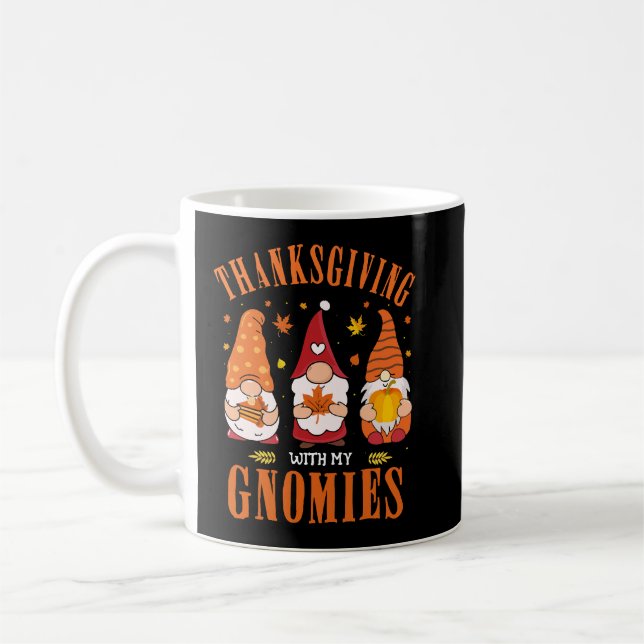 Erntedank mit meinen Gnomen Herbstschwung Kaffeetasse (Links)