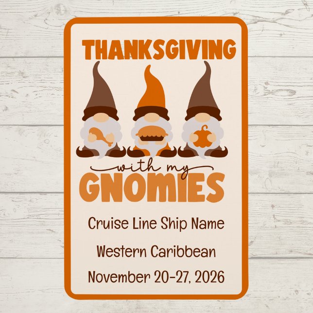 Erntedank mit meiner Gnomies Cruise Door Magnet (Fun Thanksgiving cruise door magnet)