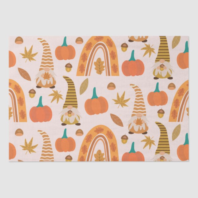 Erntedank mit Regenbogen und HerbstBlätter Seidenpapier (Vorderseite)
