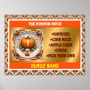 Erntedank Moderne Pumpkin Herbstkollektion Poster