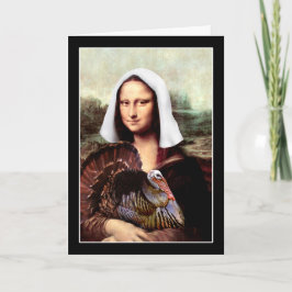 Erntedank Mona Lisa Pilgrim mit der Türkei Feiertagskarte