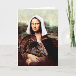 Erntedank Mona Lisa Pilgrim mit der Türkei Feiertagskarte