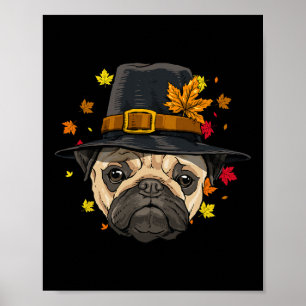 Erntedank Mops Pilgris Herbst Türkei Tag Do Poster