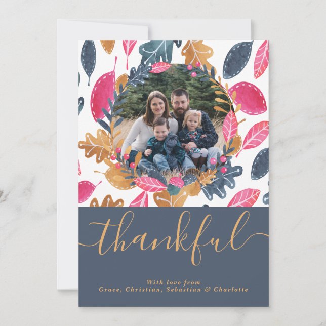 Erntedank-Muster für Holzböden Feiertagskarte (Vorderseite)