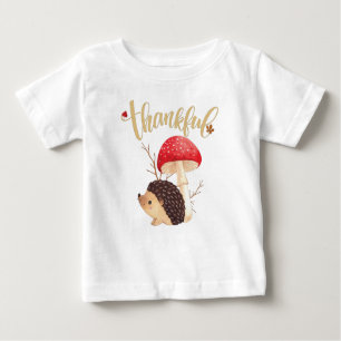 Erntedank Niedlich Kawaii Igel Herbst Dankbar Baby T-shirt