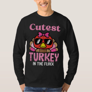 Erntedank Niedliche Türkei Flock Girls Kinder Todd T-Shirt