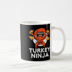 Erntedank Ninja Turkey Funny Fall Boys Kinder Tod  Kaffeetasse
