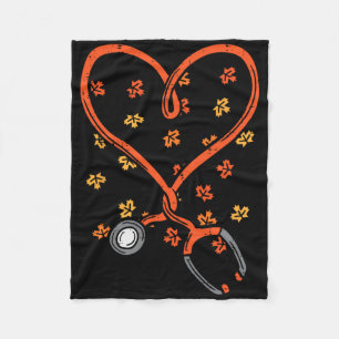 Erntedank Nurse Stethoscope Herbst Scrub to Fleecedecke