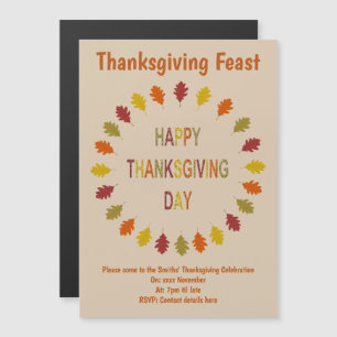 Erntedank Oak Blätter Custom Fest Magneteinladung