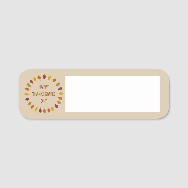 Erntedank Oak Blätter Namensschild (Vorderseite)