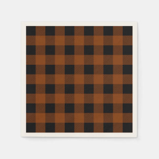 Erntedank Orange Buffalo Kariert Napkins Serviette