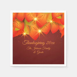 Erntedank Orange Leaf Name Cocktail Na Serviette