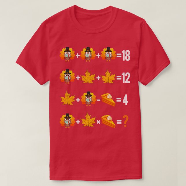 Erntedank Order of Operations Quiz Math Teacher T-Shirt (Design vorne)