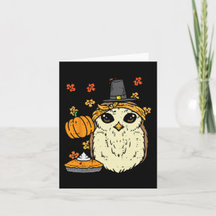 Erntedank Owl Pilgris Niedlich Herbst Herbst Fraue Karte