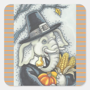 ERNTEDANK PACHYDERM, PILGRIM ELEPHANT STICKER