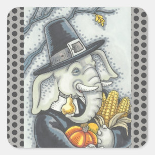 ERNTEDANK PACHYDERM, PILGRIM ELEPHANT STICKER