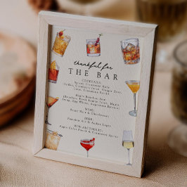 Erntedank Party Bar-Menü Poster