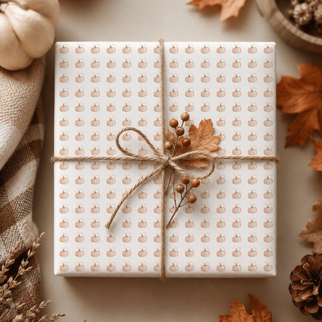 Erntedank - Pastel Pumpkin Fall Design Geschenkpapier (Von Creator hochgeladen)