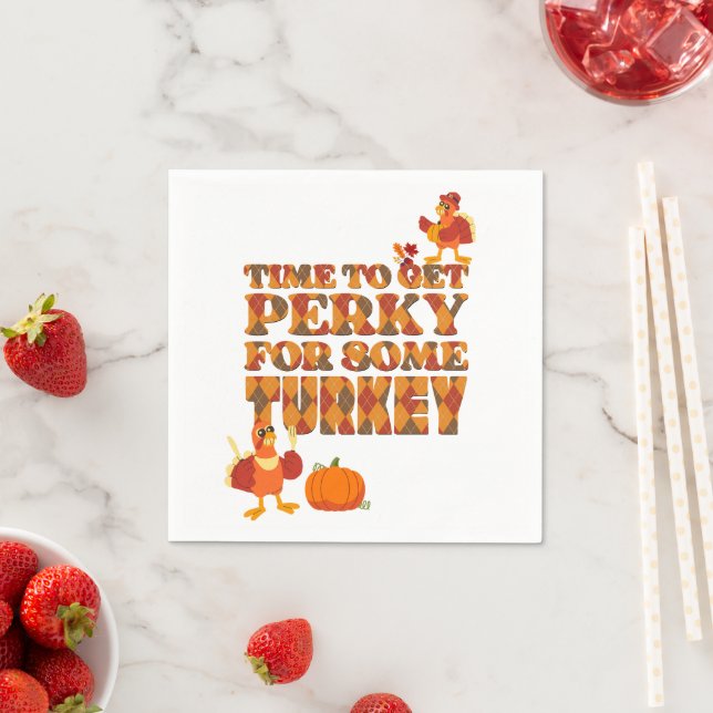 Erntedank PERKY FÜR DIE TÜRKEI Kariert Serviette (Beispiel)