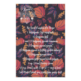 Erntedank Pie Pumpkin Türkei Poster
