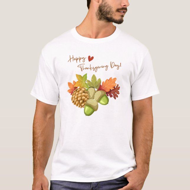 Erntedank Pie Pumpkin Türkei T-Shirt (Vorderseite)