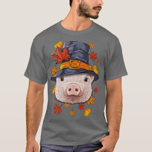 Erntedank Pig Pilgrim Kostüm Bauer Herbst Autum T-Shirt