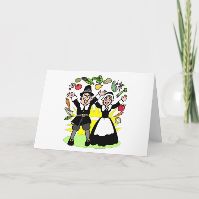 Erntedank-Pilger Feiertagskarte (Vorderseite)